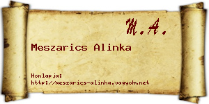 Meszarics Alinka névjegykártya